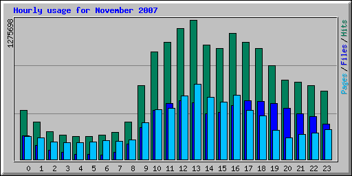 Hourly usage for November 2007